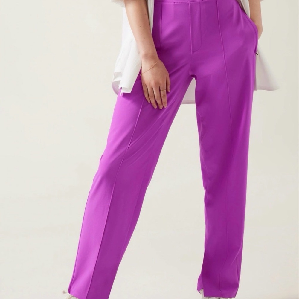 ATHLETA Brooklyn Heights Vienna Slim Pant in "Jazzy Purple" Size 8 Spring Summer